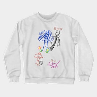 Chilling Innocence: Unsettling Artistry in Children's Creepy Drawings Crewneck Sweatshirt